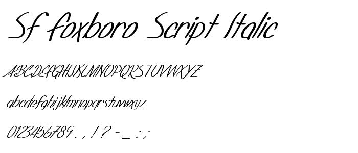 SF Foxboro Script Italic police